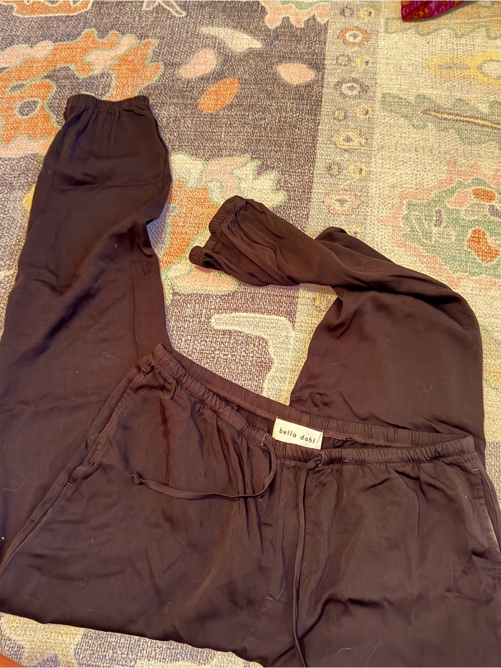 Bella Dahl Black Elastic-Waist Pull-On Pants
